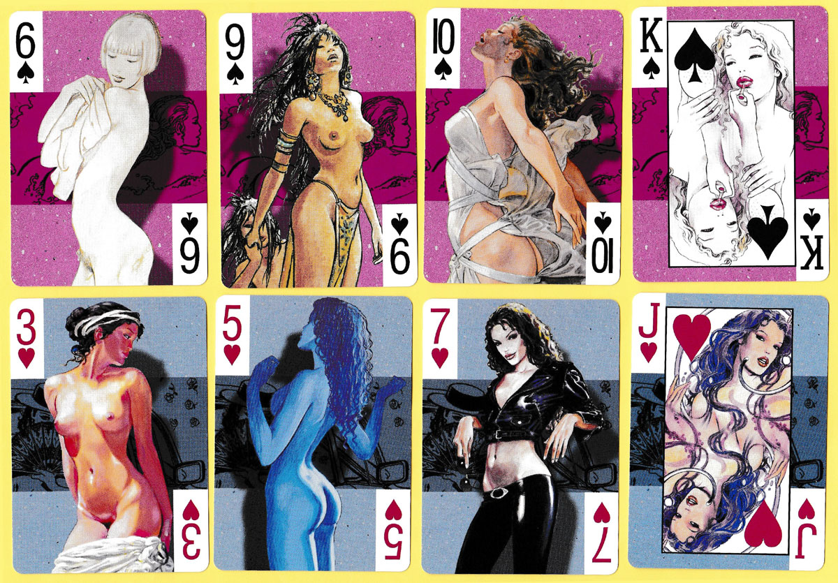 Manara: baraja de poker with illustrations by Maurilio Manara, published by Fournier, c.2010