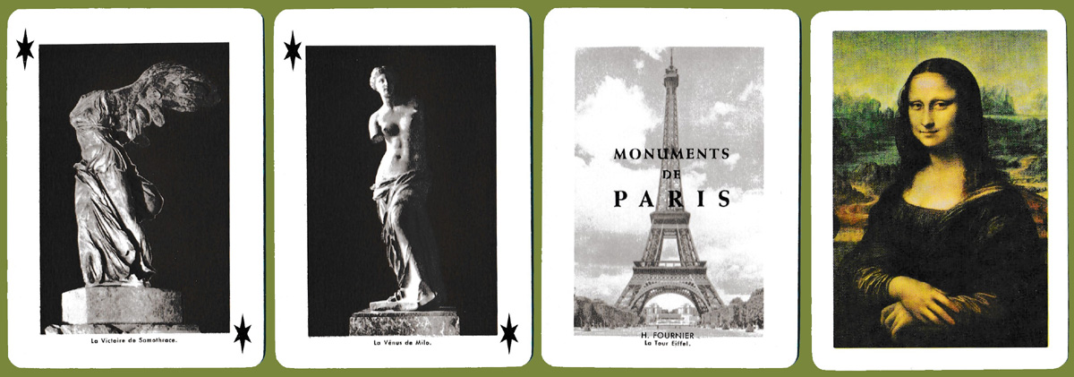 Monuments de Paris souvenir playing cards produced by Heraclio Fournier, c.1964