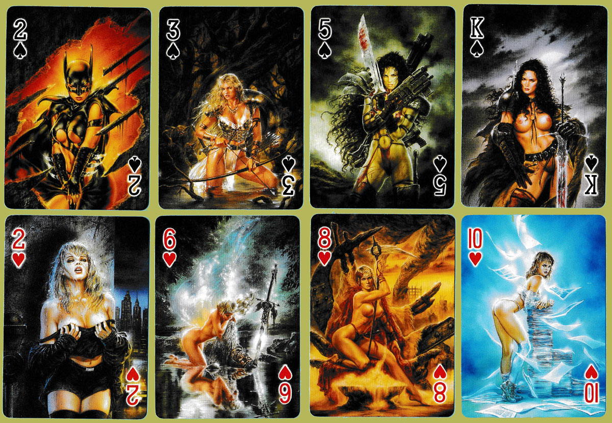 ‘Women by Royo’ erotic playing cards with artwork by Luis Royo, published by Heraclio Fournier, Spain, 2001