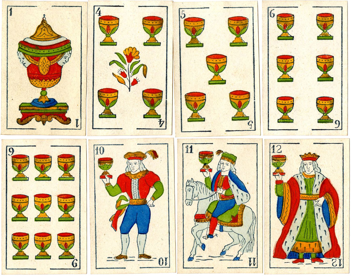 Raimundo García pattern playing cards produced in Pamplona by José Serano, c.1875. © The Trustees of the British Museum