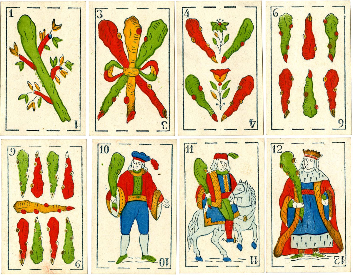 Raimundo García pattern playing cards produced in Pamplona by José Serano, c.1875. © The Trustees of the British Museum