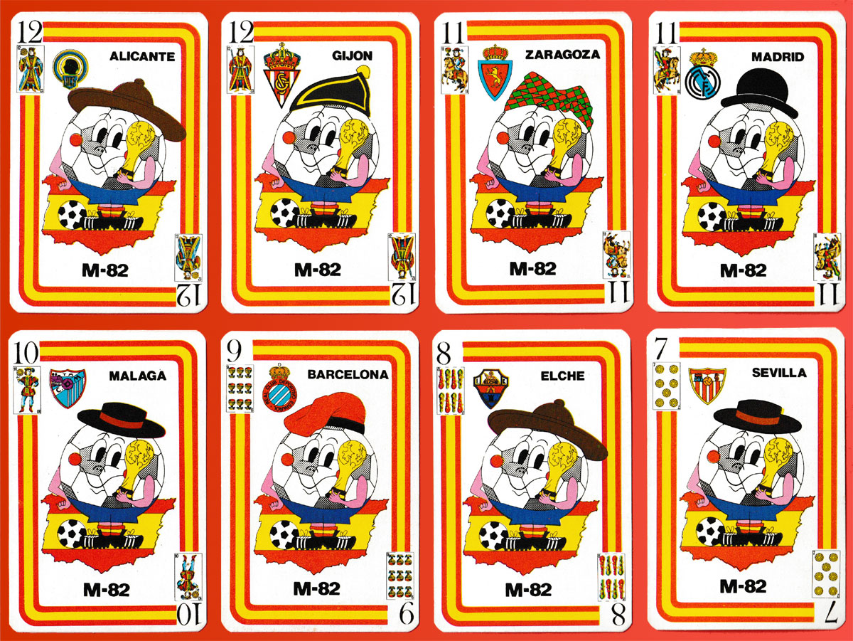 Mundiales 82 playing cards with Spanish indices, 1982