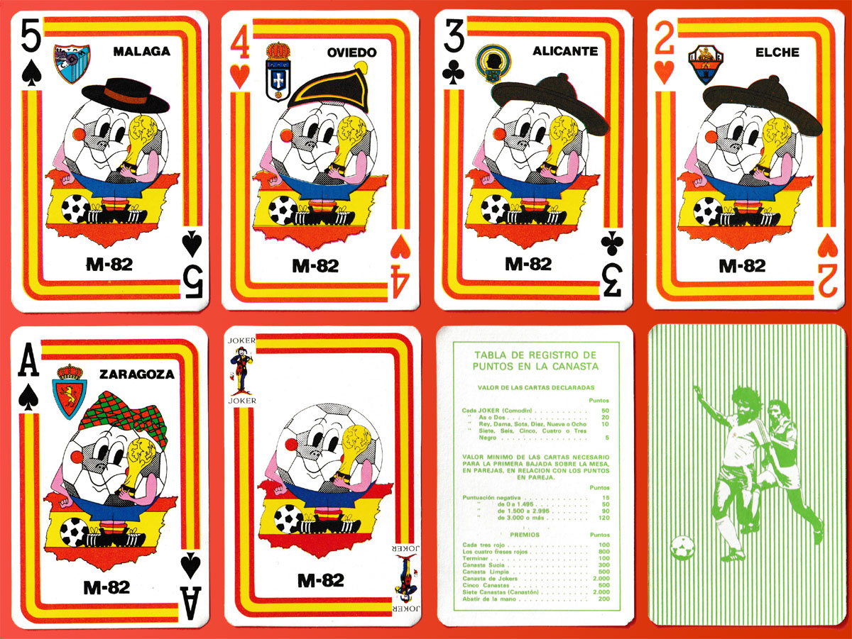 Mundiales 82 playing cards with French indices, 1982