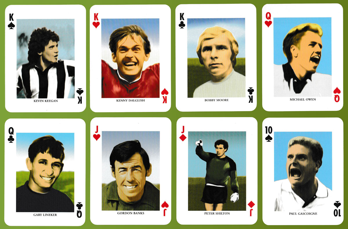 52 different legends from the world of football playing cards printed by Offason AB, Sweden, c.2004