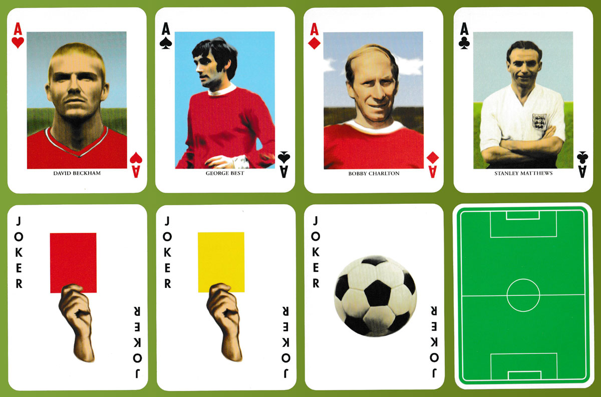 52 different legends from the world of football playing cards printed by Offason AB, Sweden, c.2004