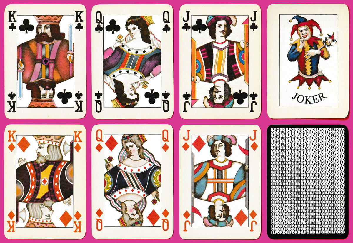 Ilford playing cards printed by AG Müller & Cie, Schaffhausen, Switzerland, for Ilford Limited, Basildon, UK, 1981