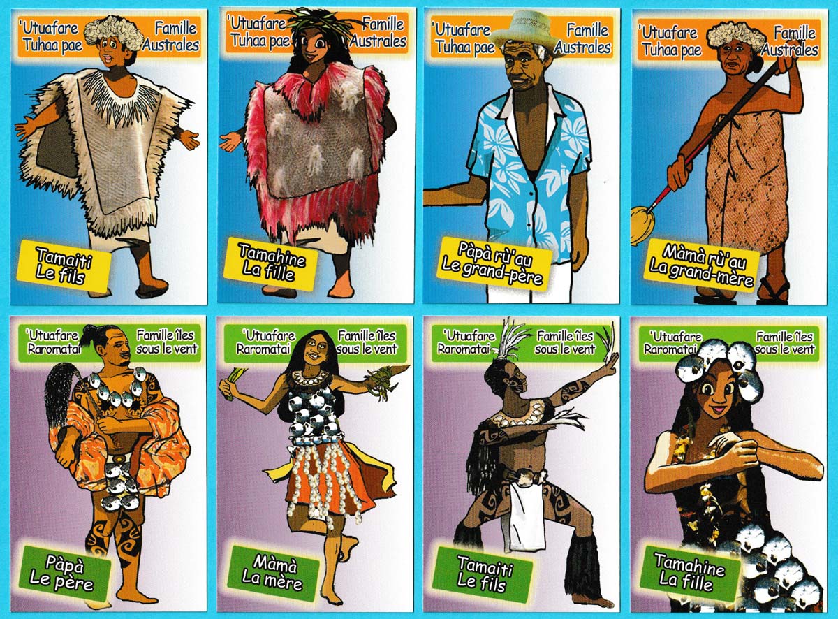 Le jeu des 7 Familles ’Utuafare card game made by DIM & STP-Multipress, Tahiti