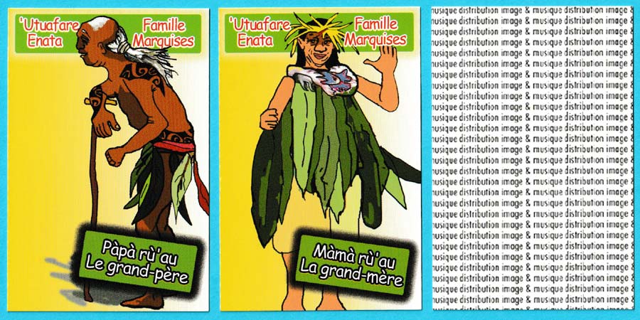 Le jeu des 7 Familles ’Utuafare card game made by DIM & STP-Multipress, Tahiti