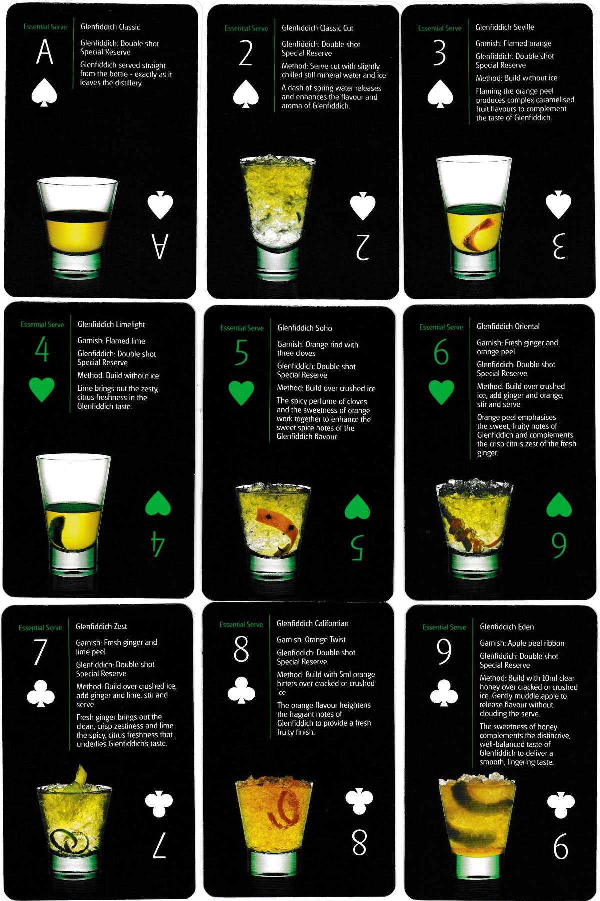 Glenfiddich whisky advertising playing cards