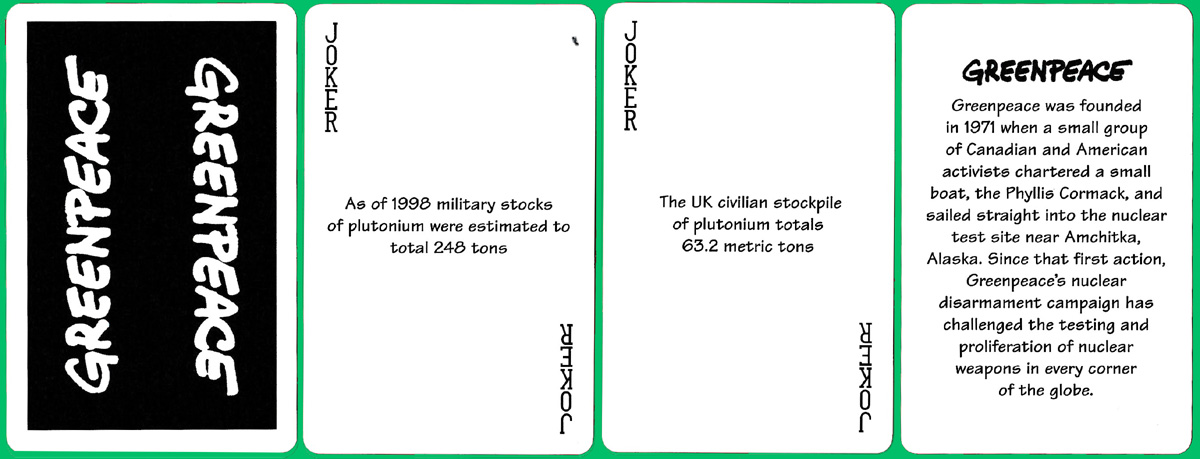 Greenpeace anti-nuclear playing cards, 2003