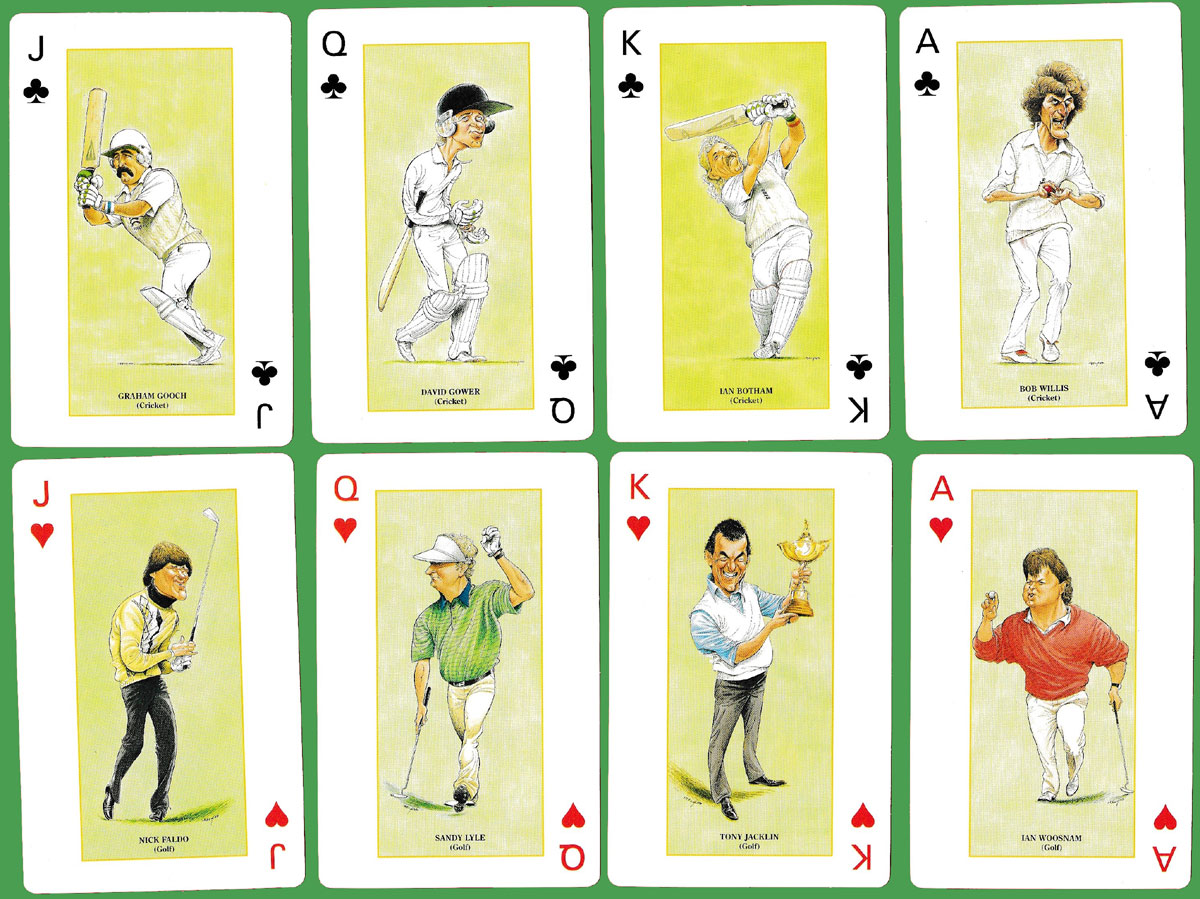 Ladbroke Sporting Casino caricature cartoon playing cards, U.K, c.2006