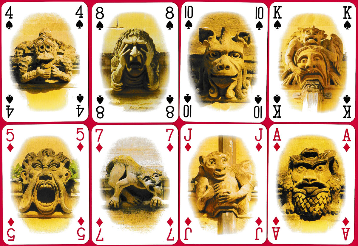 Oxford Gargoyles souvenir playing cards published by Chris Donaghue Photography, Oxford, UK