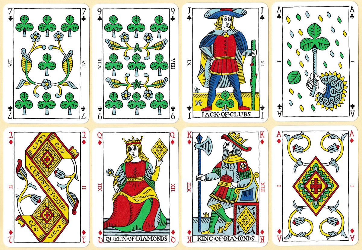 Pike and Clover playing cards created by Ian Cumpstey and published via Kickstarter in 2018