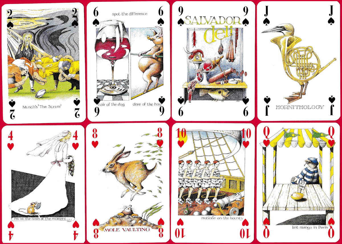 Preposterous playing cards by Simon Drew published by British Heritage Ltd, Herts