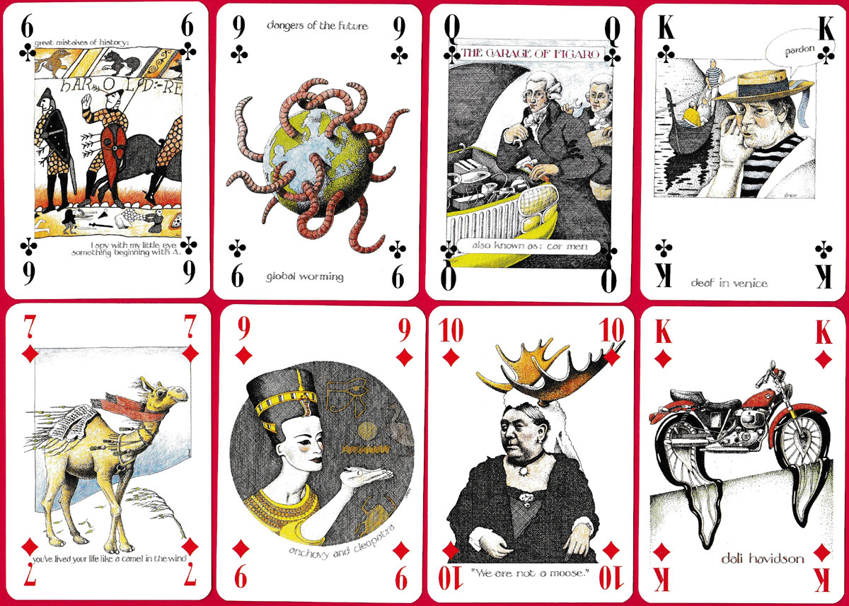 Preposterous playing cards by Simon Drew published by British Heritage Ltd, Herts