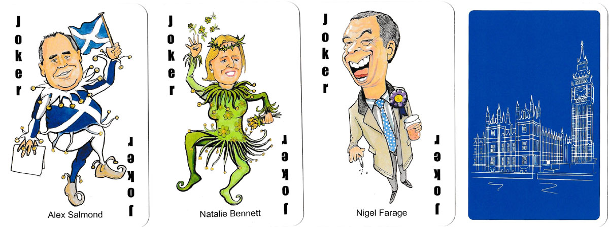 political playing cards produced by Oliver Preston at the time of the 2015 UK Parliamentary election