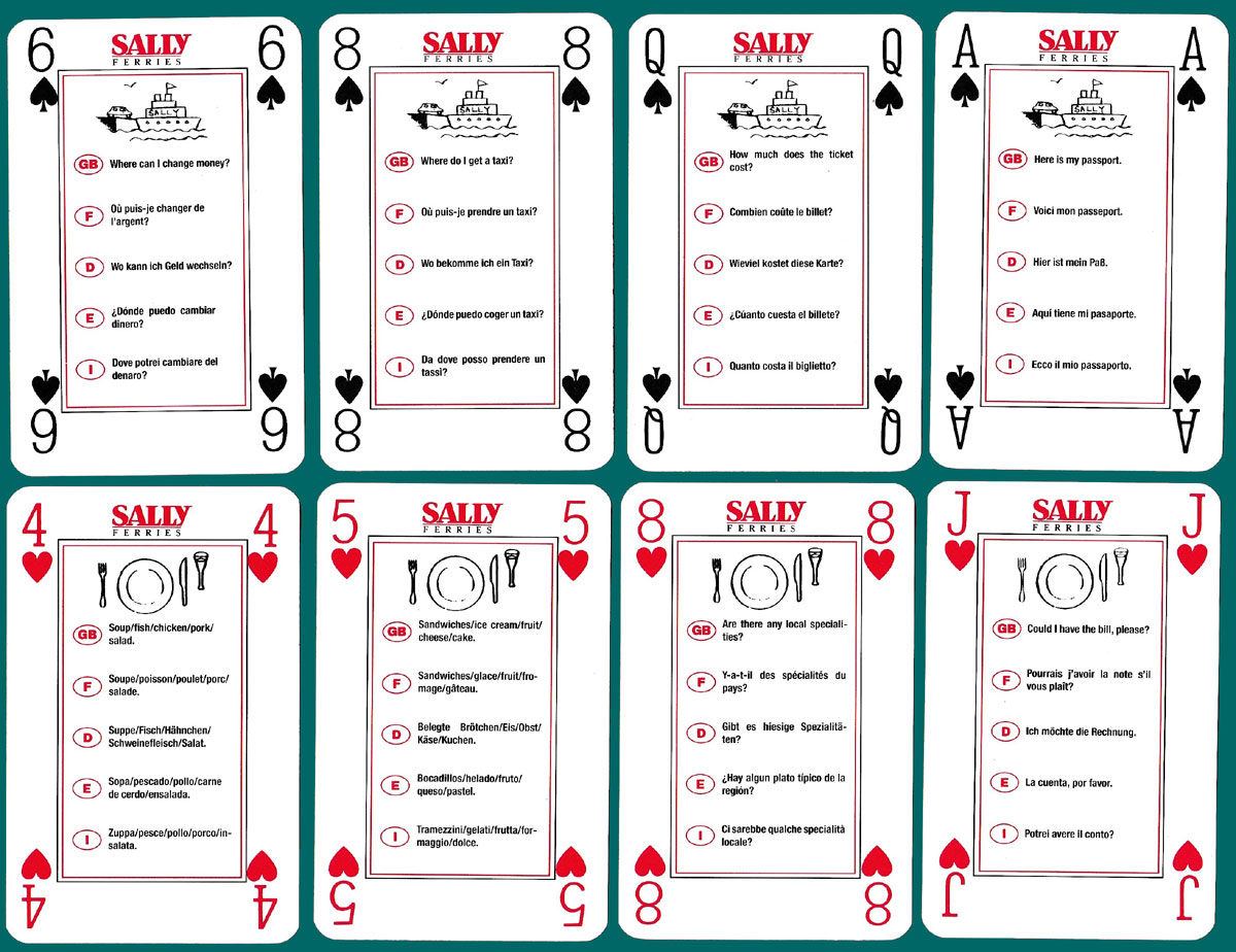 Sally Ferries playing cards and phrase pack, United Kingdom