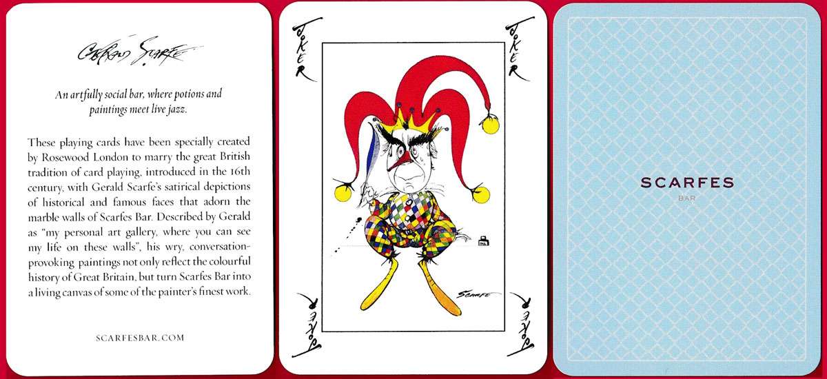 ‘Scarfes Bar’ satirical playing cards with cartoons by Gerald Scarfe, United Kingdom