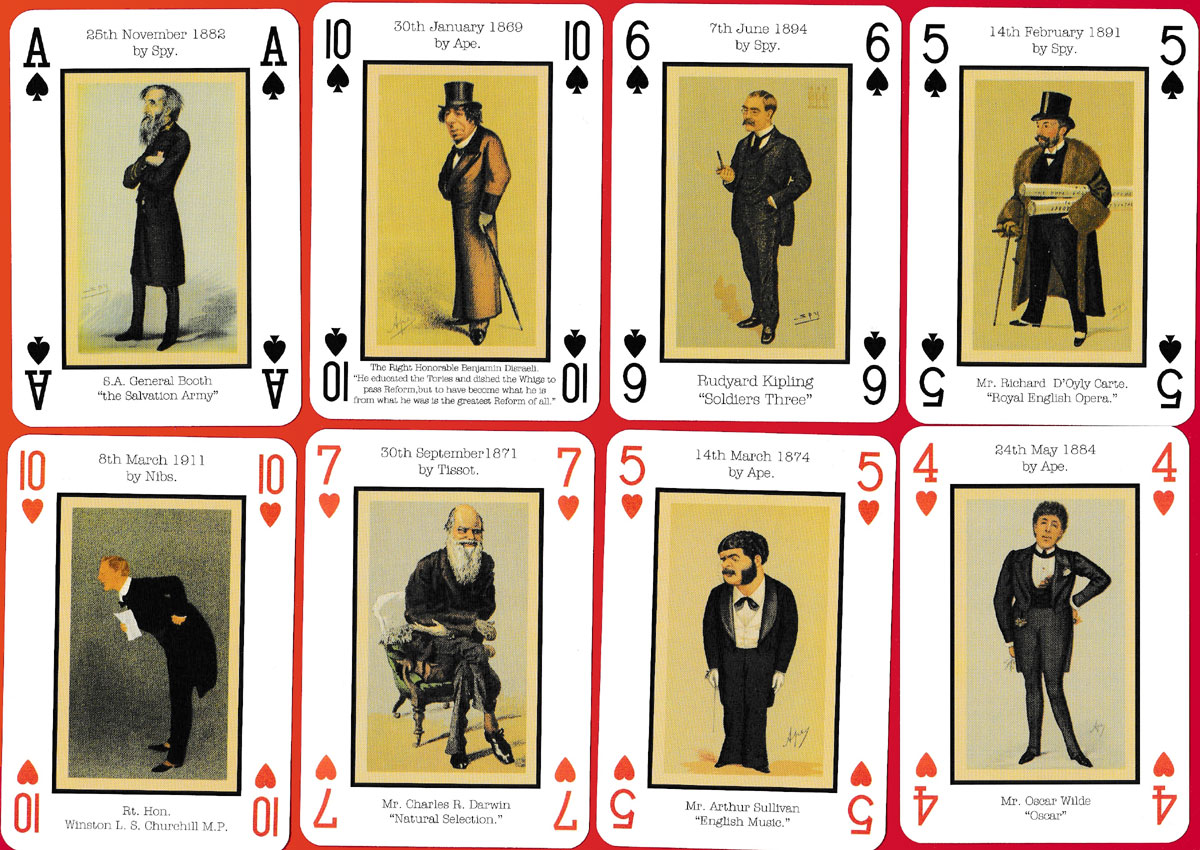 Vanity Fair 1868-1914 playing cards (1st edition) published by Billy Bembo, United Kingdom, 1995