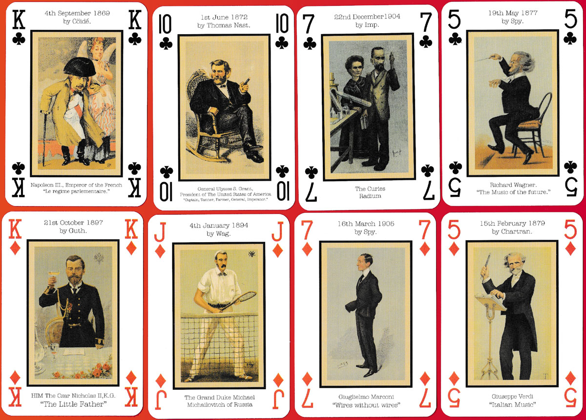 Vanity Fair 1868-1914 playing cards (1st edition) published by Billy Bembo, United Kingdom, 1995