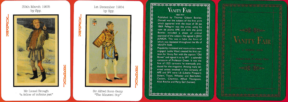 Vanity Fair 1868-1914 playing cards (1st edition) published by Billy Bembo, United Kingdom, 1995