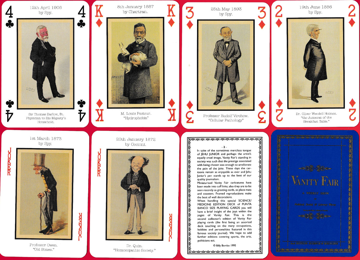 Vanity Fair 1868-1914 playing cards (2nd edition) published by Billy Bembo, United Kingdom, 1995