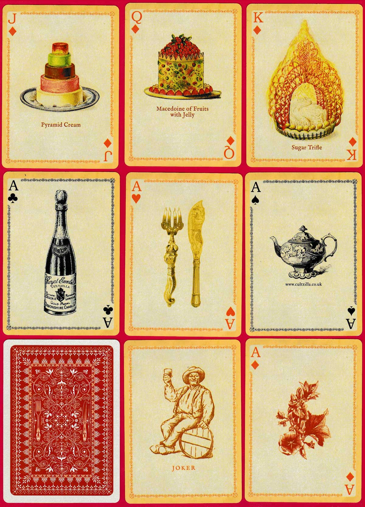 ‘Victorian cookery’ playing cards produced by Cultzilla, United Kingdom, c. 2018