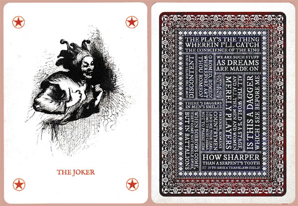 Shakespeare finely illustrated playing cards designed and manufactured in Cambridgeshire by Cultzilla