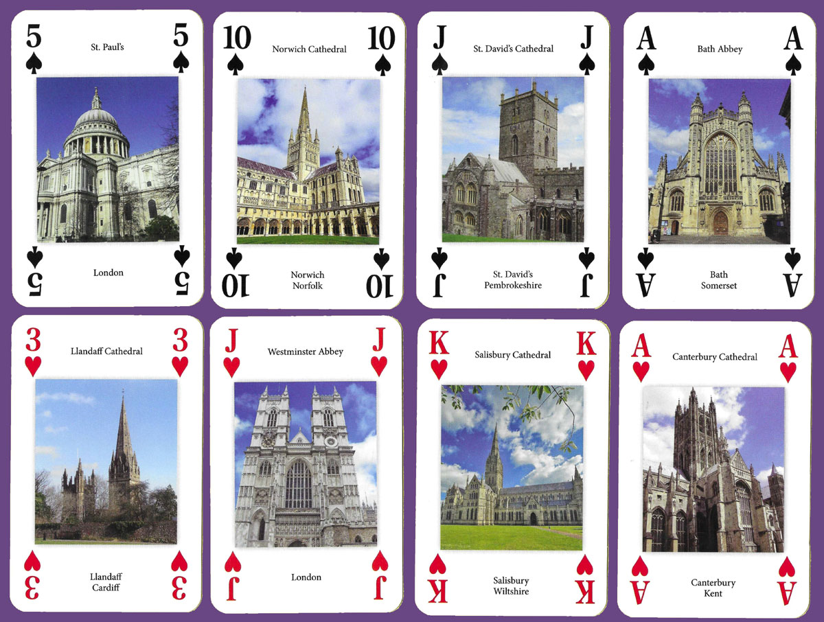 Cathedrals, Abbeys & Minsters playing cards produced by the Heritage Playing Card Company in 2018