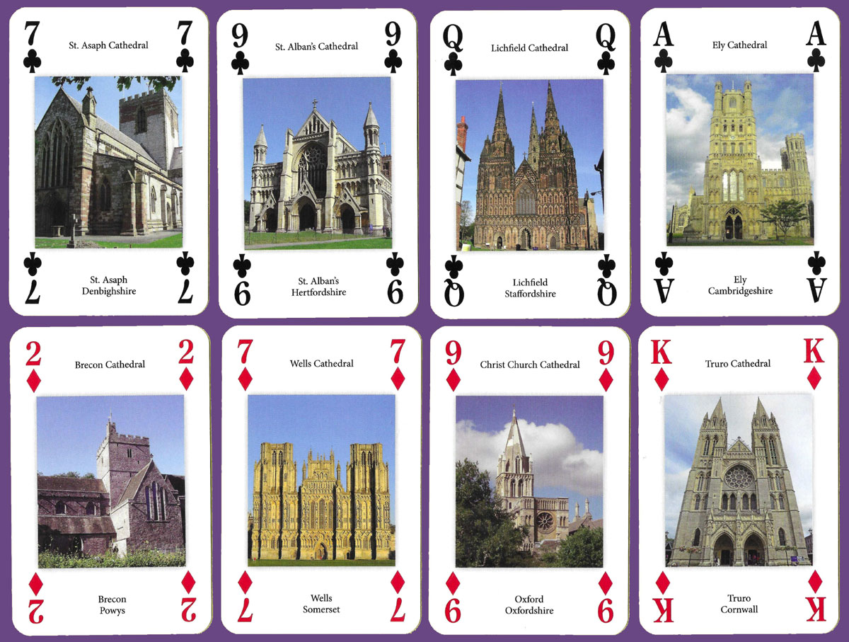 Cathedrals, Abbeys & Minsters playing cards produced by the Heritage Playing Card Company in 2018