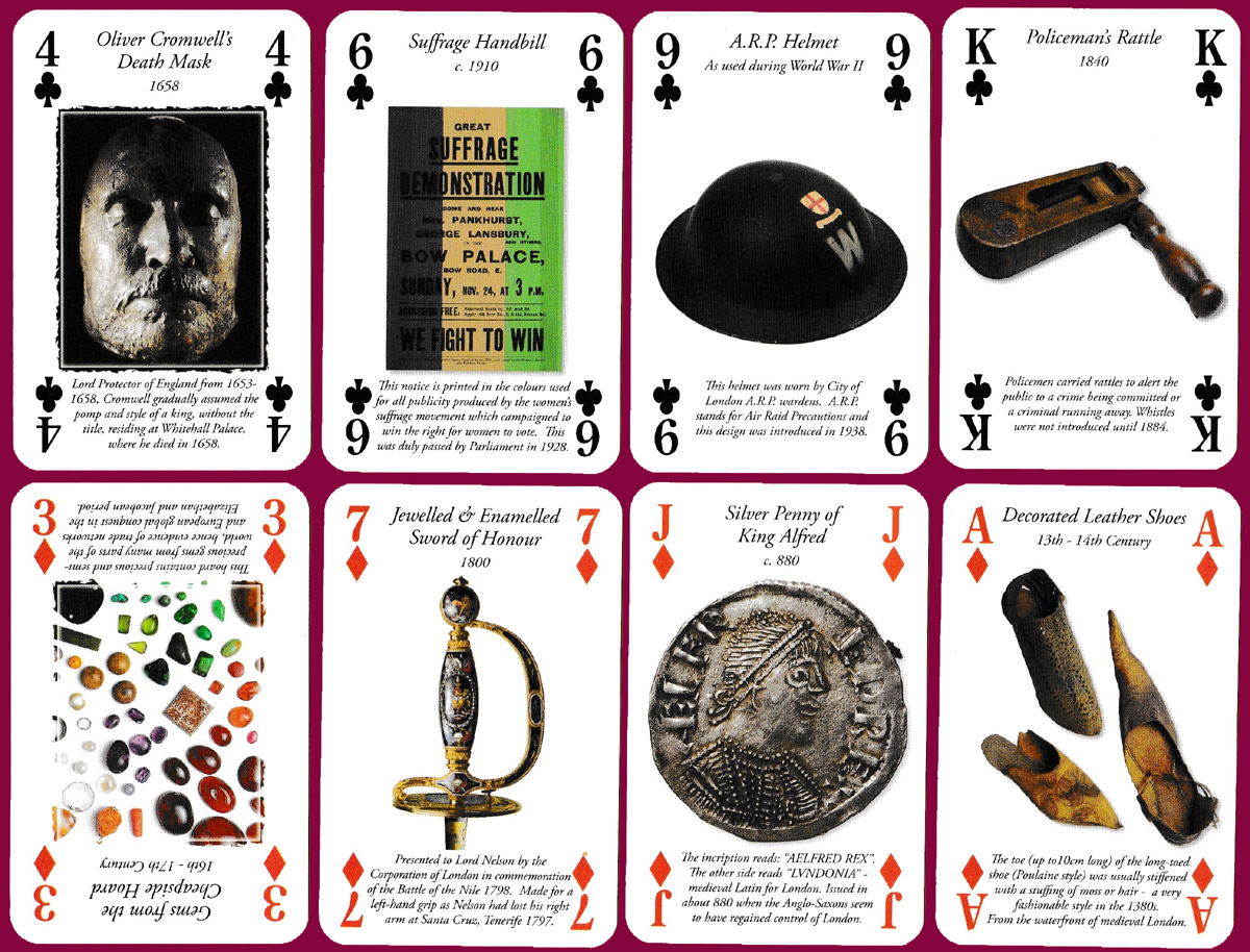 History of London playing cards published by the Heritage Playing Card Company in 2009