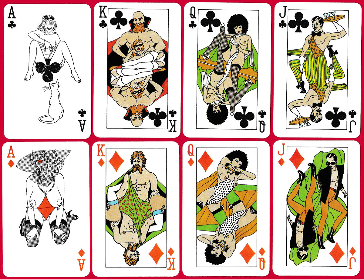 ‘Emanuelle’ erotic transformation playing cards designed by Patrick Cuenot, 1986