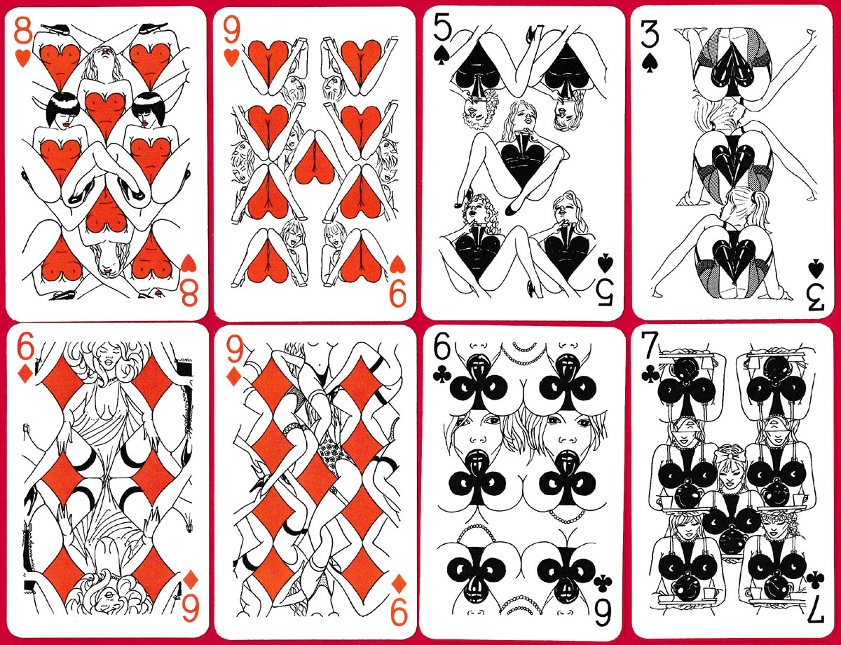 ‘Emanuelle’ erotic transformation playing cards designed by Patrick Cuenot, 1986