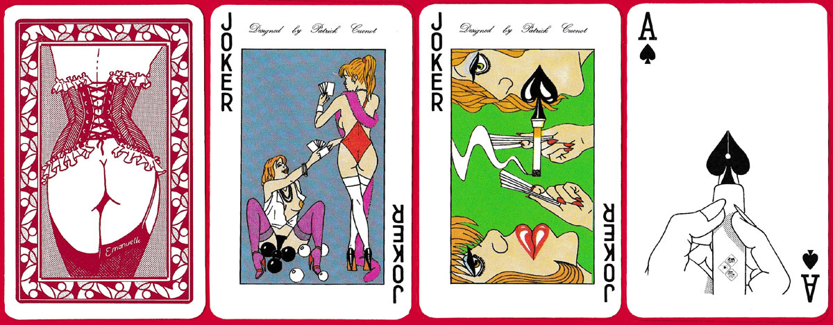 ‘Emanuelle’ erotic transformation playing cards designed by Patrick Cuenot, 1986