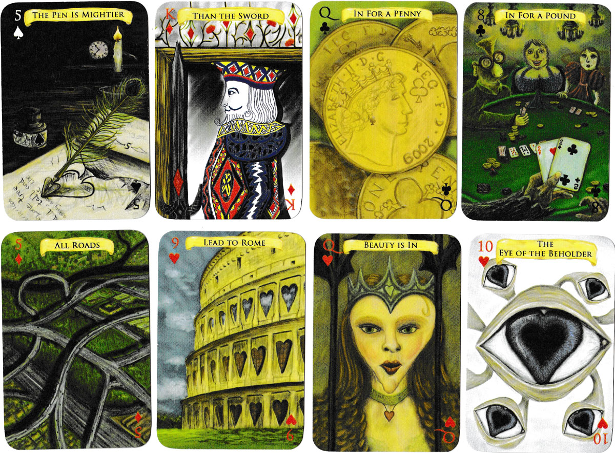 ‘Pips in Proverbs’ playing cards created by Jennifer Gaudion, United Kingdom, 2009. 