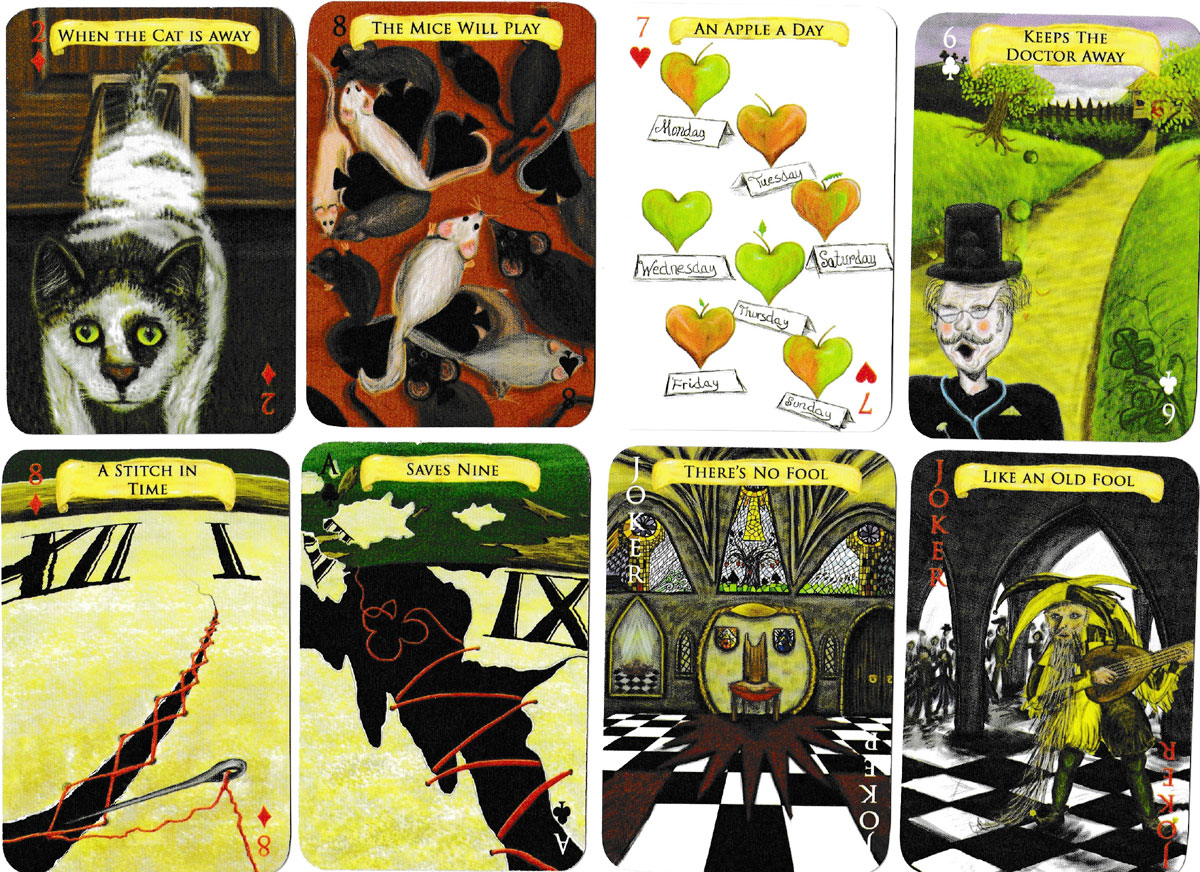 ‘Pips in Proverbs’ playing cards created by Jennifer Gaudion, United Kingdom, 2009. 