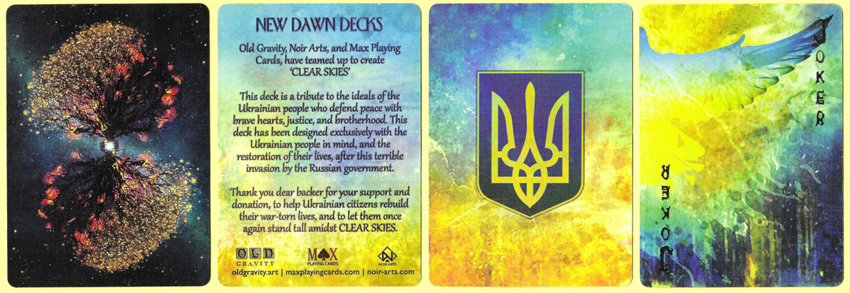 ‘Clear Skies’ playing cards published by Noir Arts of Lviv, Ukraine, 2022