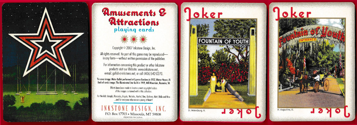 ‘Amusements and Attractions playing cards’ published in 2007 by Inkstone Design, Inc