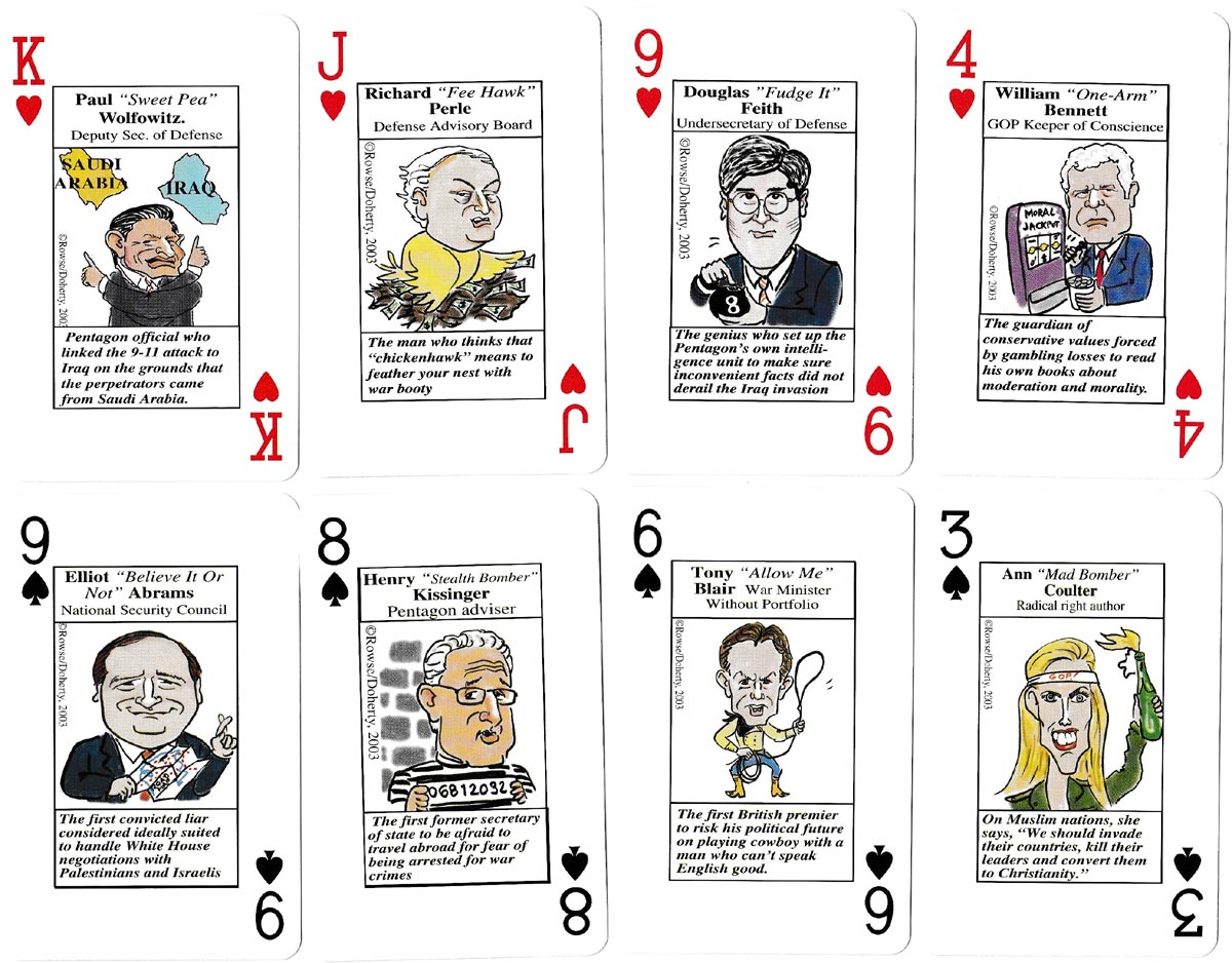 “The Bush House of Cards” with artwork by John G. Doherty, 2004