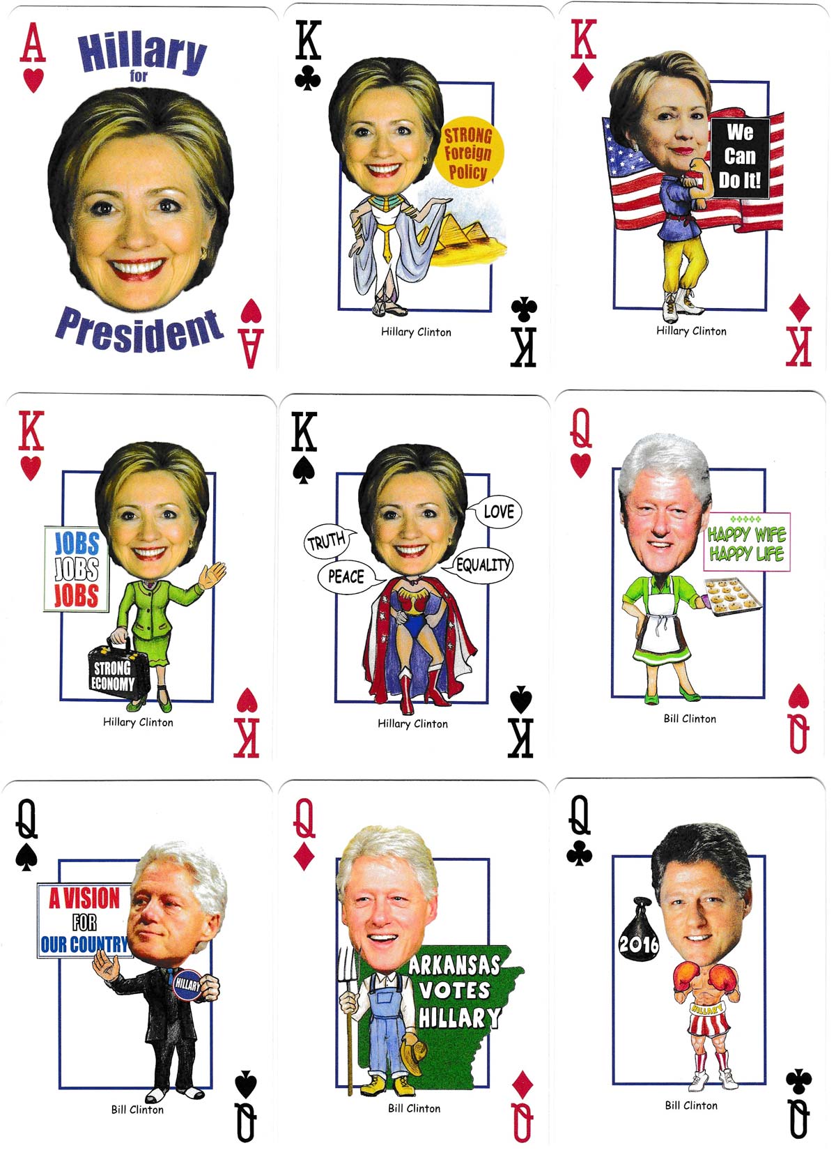 Hillary Clinton Presidential playing cards, USA, 2016