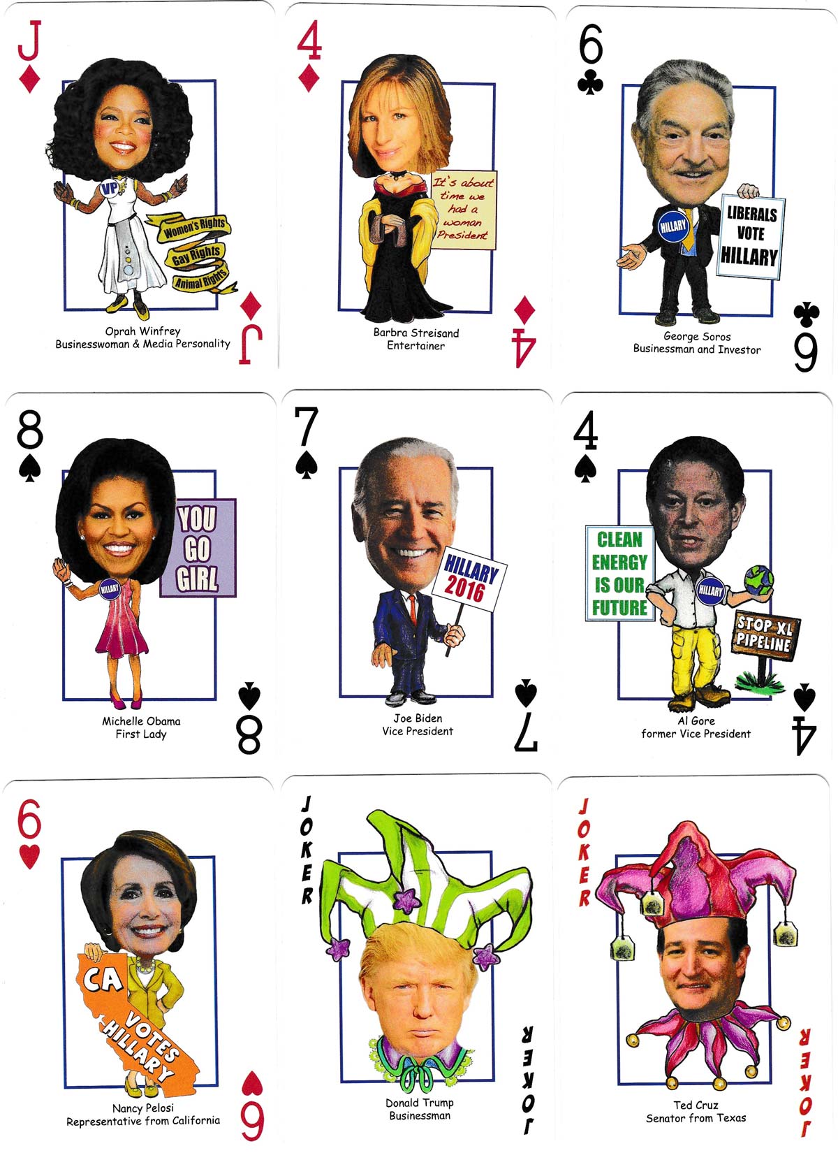 Hillary Clinton Presidential playing cards, USA, 2016