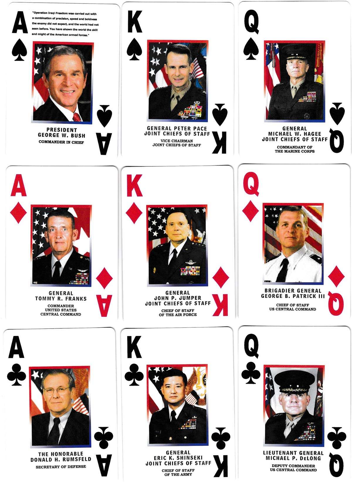 Operation Iraqi Freedom playing cards by American Art Classics, Inc., 2003