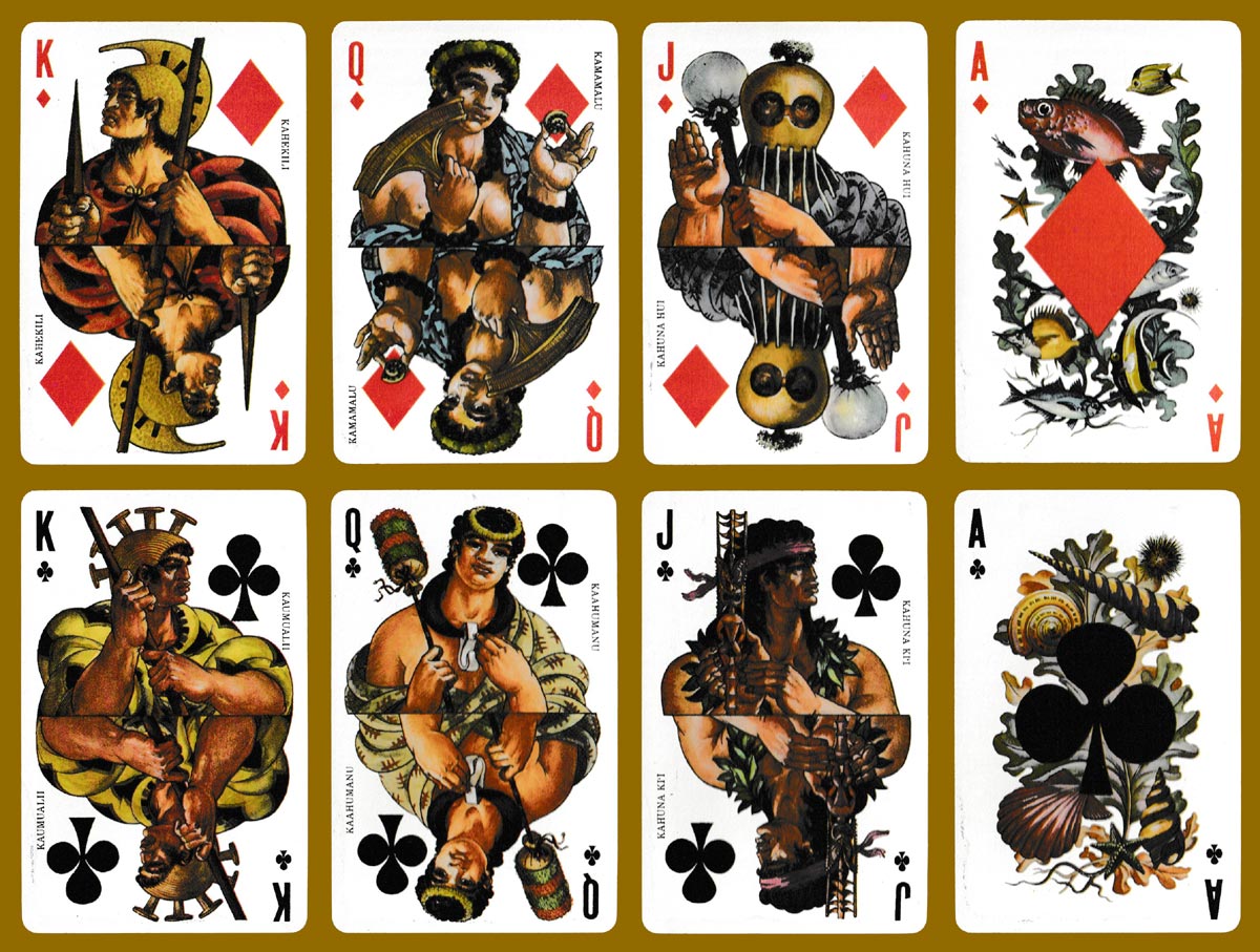 The Times of Kamehameha The Great playing cards designed by Joseph Feher