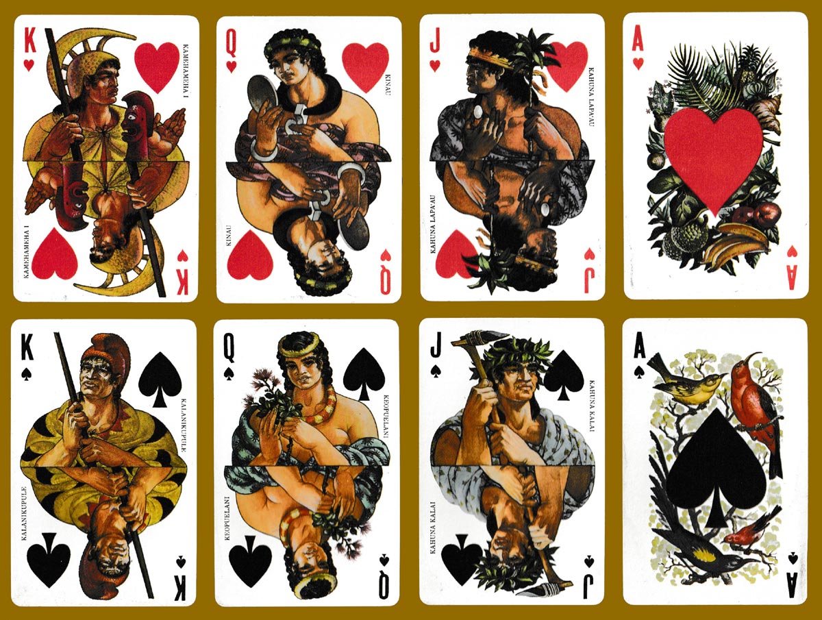 The Times of Kamehameha The Great playing cards designed by Joseph Feher