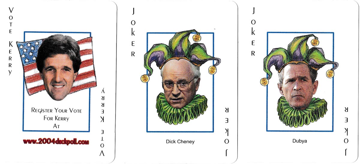 John F. Kerry Presidential decks published by Parody Productions, USA, 2004