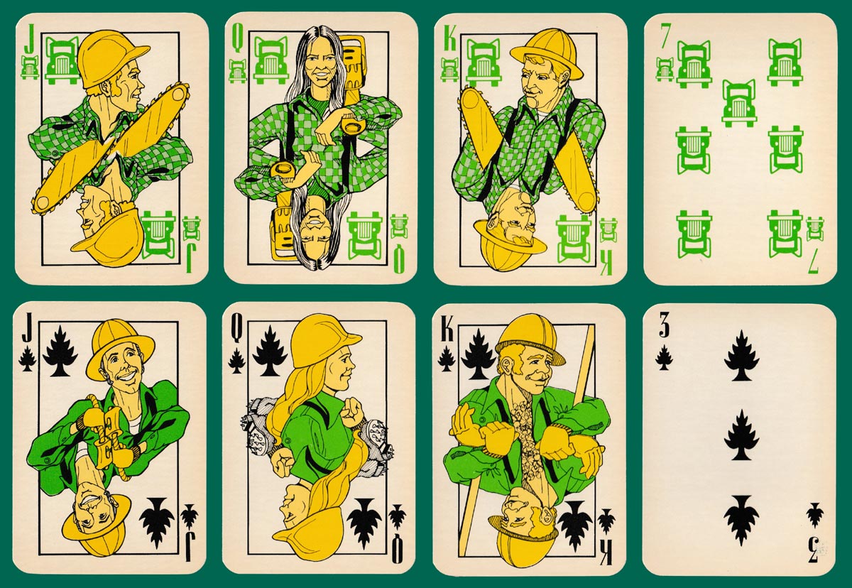 Logger-Reno playing cards published by Forrest-Hen Creations, 1979