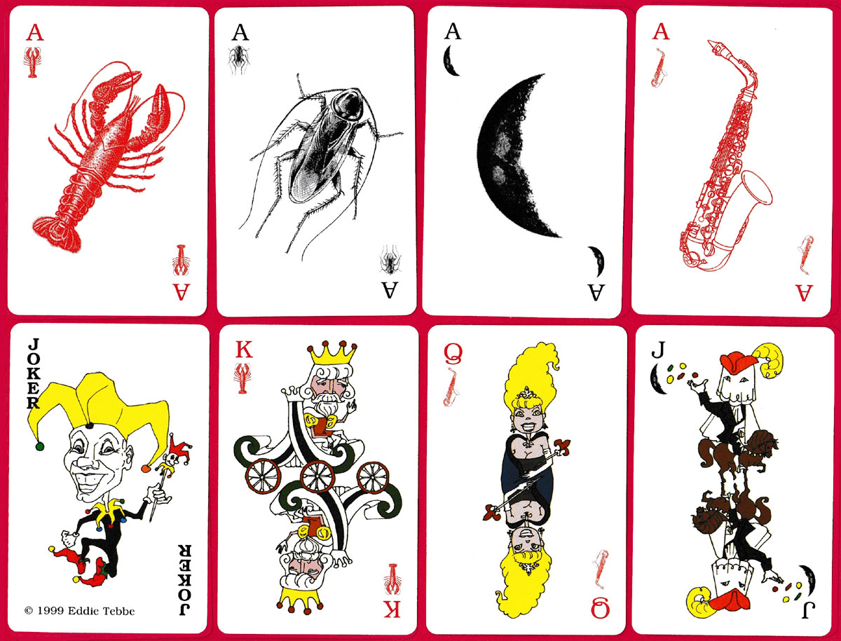 New Orleans Suits playing cards designed by Eddie Tebbe, USA, 1999