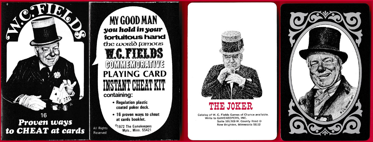 W.C. Fields Commemorative playing cards, USA, 1972