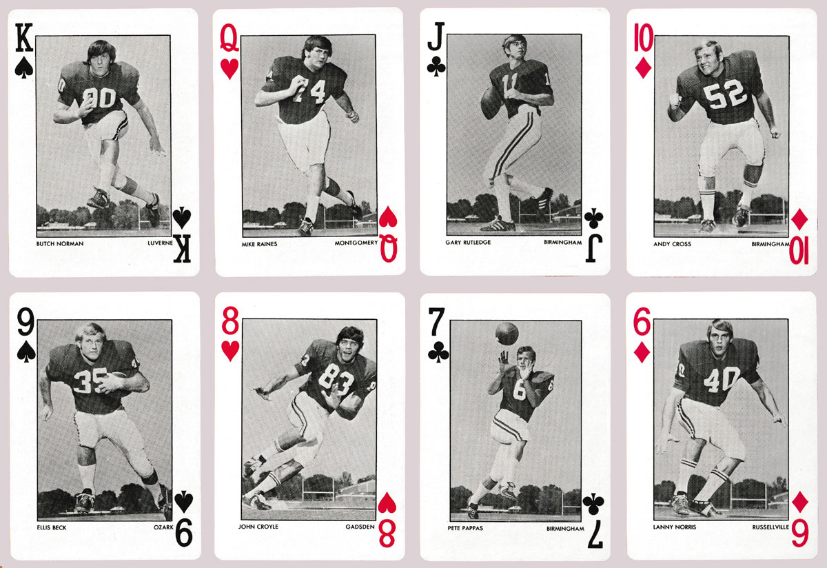 ‘Alabama Crimson Tide 1972’ playing cards made by Brown & Bigelow