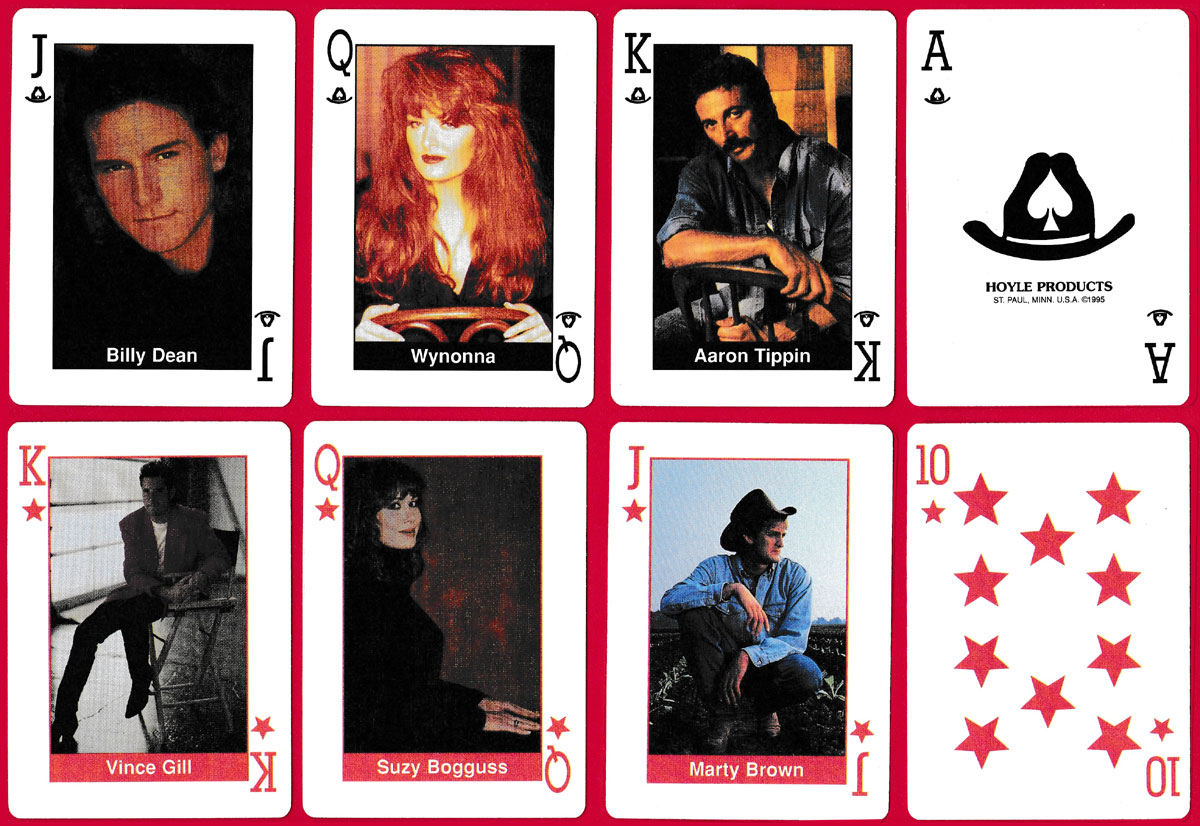 Stars of Country Music playing cards manufactured by Hoyle Products, USA, 1995